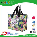 2015 flower non woven big bag with zipper